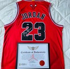 Michael Jordan Signed Bulls Jersey  23 Autographed Red White Coa And Hologram