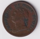 Nova Scotia 1832 One Penny Copper Token Queen Victoria Ns-4a2  2