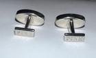 Thomas Pink Silk Black And Pink Cuff Links 