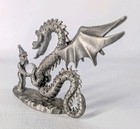 Vintage Pewter Wizard Vs Dragon Crystal Ball Mr873 Spoontiques