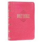 Kjv Large Print Compact Bible Pink Faux Leather Bible Ribbon In Shrink Wrap   