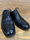 Men   s Vtg Florsheim Oxford Lace Up Leather Wingtip Black Leather Shoes 9 D 