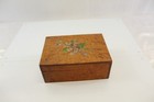 Vintage Wooden Keepsake Box Hand Painted Floral Top 7-1 2 