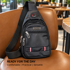 Men s Sling Backpack Shoulder Bag Travel Casual Crossbody Chest Pack Black Us