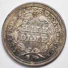 1855 Arrows Seated Liberty Silver Half Dime Au unc