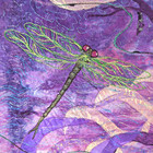 Moonrise Ellen Anne Eddy Handmade Wall-hanging Quilt Embroidered Dragonfly Ooak