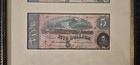 1864 Confederate Civil War Vintage  5 And  10 Dollar Bills Rare Paper Money