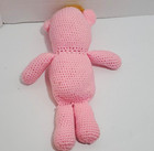 Pink Prince Bear Handmade Amigurumi Crochet 14  Stuffed Animal