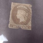 Ceylon Queen Victoria 6d Brown Used Postage Stamp  Handstamped Cancel  Colony