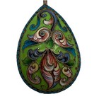 Russian 84 Silver Cloisonne Enamel Spoon-rare Lime Green Color-nikolai Zverev