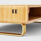 Threshold Wood Metal Drawer Modern Brown Desktop Organizer Usb Wireless Charging