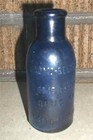 Vintage Antique Bromo Seltzer Emerson Drug Co  Embossed Cobalt Blue Glass Bottle