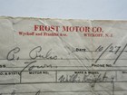 1931 Frost Motor Wyckoff  Nj Receipt Willys Knight Car 