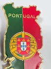 Portugal Travel Souvenir Fridge Magnet Map Shape Flag Colors Coat Of Arms