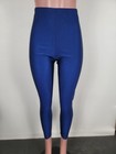 Vintage 80s Shiny Blue Spandex Tight Leggings Size Xl Dance Aerobics Running Usa