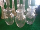 11 Vintage Clear Glass Decorative Flower Floral Vases Wedding Decor
