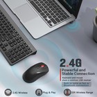 Silent Wireless Keyboard Mouse Combo Ergonomic With 5 Dpi Mouse Grey