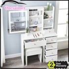 6-drawers Makeup Table Vanity Dressing Desk With Mirror Led Lights And Stool Usa