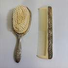 Vintage Silver Plated Vanity Set Hair Brush And Comb