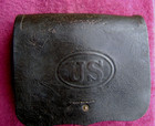 Original Us Civil War Model 1864 Cartridge Box W tins
