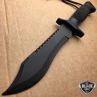 12  Military Black Tactical Survival Fixed Blade Hunting Bowie Knife W  Sheath