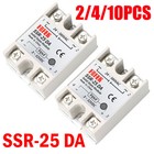 2-10pcs Ssr-25da Solid State Relay Module 25a Dc 3v-32v To Ac 24v-380v Usa