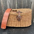 Vintage Orvis Fly Fishing Creel Wicker Leather Strap Harness Rattan