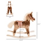 Kids Rocking Horse  Plush Toddler Rocker  Wooden Base Ride On Toy For Kids 36m 