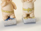 Set Of 2 Vintage Enesco Miniature 1980 Pig On Scale Tape Measure 2 1 2  T
