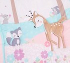 Crib Bedding Set For Girls 3 Piece Woodland Baby Girl Deer Pink Floral Nursery