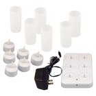 6 Rechargeable Tealight Flicker Flameless Led Candle Wedding Event With Charger