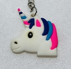 Vintage White Unicorn Keychain Charm Soft Rubber 1 5    Art Decor Kids Crafts 26