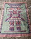 Antique Aztec Indian Blanket Thunderbird Woven Wool   Early Southwest  64 X 17
