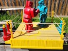 Vintage Marx Toys Rock Em Sock Em Robots 1966 Original Blue Bomber Red Rocker