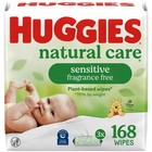 Huggies Natural Care Sensitive Baby Wipes  Unscented  3 Pack  168 Total Count