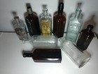 9 Embossed Pharmacy Druggist Apothecary Medicine Antique Bottles