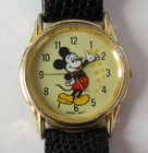 Vintage Ladies Japan Quartz Mickey Mouse Wristwatch Fresh Battery Runs  