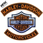 Embroidered Patch Harley Davidson Bar   Shield With Rocket Set Sew Iron On