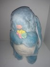 Blue Bunny Rabbit With Flower Vintage 9  Stuffed Animal Doll Plush 1980 s
