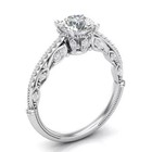 2ct Art Deco Vintage Style Lab Created Diamond Engagement 14k White Gold Fn Ring