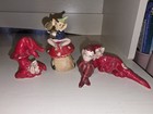 Four Vintage Pixie Elves   Elfs Ceramic Figurines Japan  As Is 
