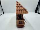 Vintage Wooden House Wall Hanging Key Holder Rack     Rustic Handcrafted Decor