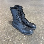 Vintage 80s Military Combat Boots Steel Toe Black Leather Lace Up Mens Size 10 5
