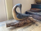 Antique Reproduction Primitive Carved Wooden Bird Decoy Artist Signed  pavlik 