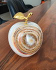 Natural Onyx Marble Handmade Unique Antique Vintage Apple Sculpture Home Decor