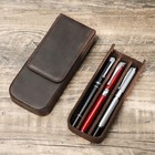 Handmade Genuine Leather Pen Case Office Pencil Holder Pens Organizer Bag School