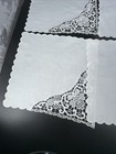 Lot Of 5 Vintage Linen Hanky White On White Hand Tatted Lace Edging