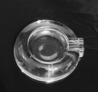Vtg Mid Century Clear Glass Round Ashtray 5  Heavy Cigar Cigarette Mcm One Slot