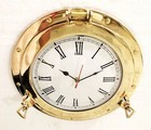 17  Antique Marine Solid Brass Ship Porthole Analog Clock Nautical Wall Clock