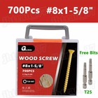 700pcs  8 X 1-5 8  Deck Screws Self Tapping Wood Screws T25 Torx Fence Screws